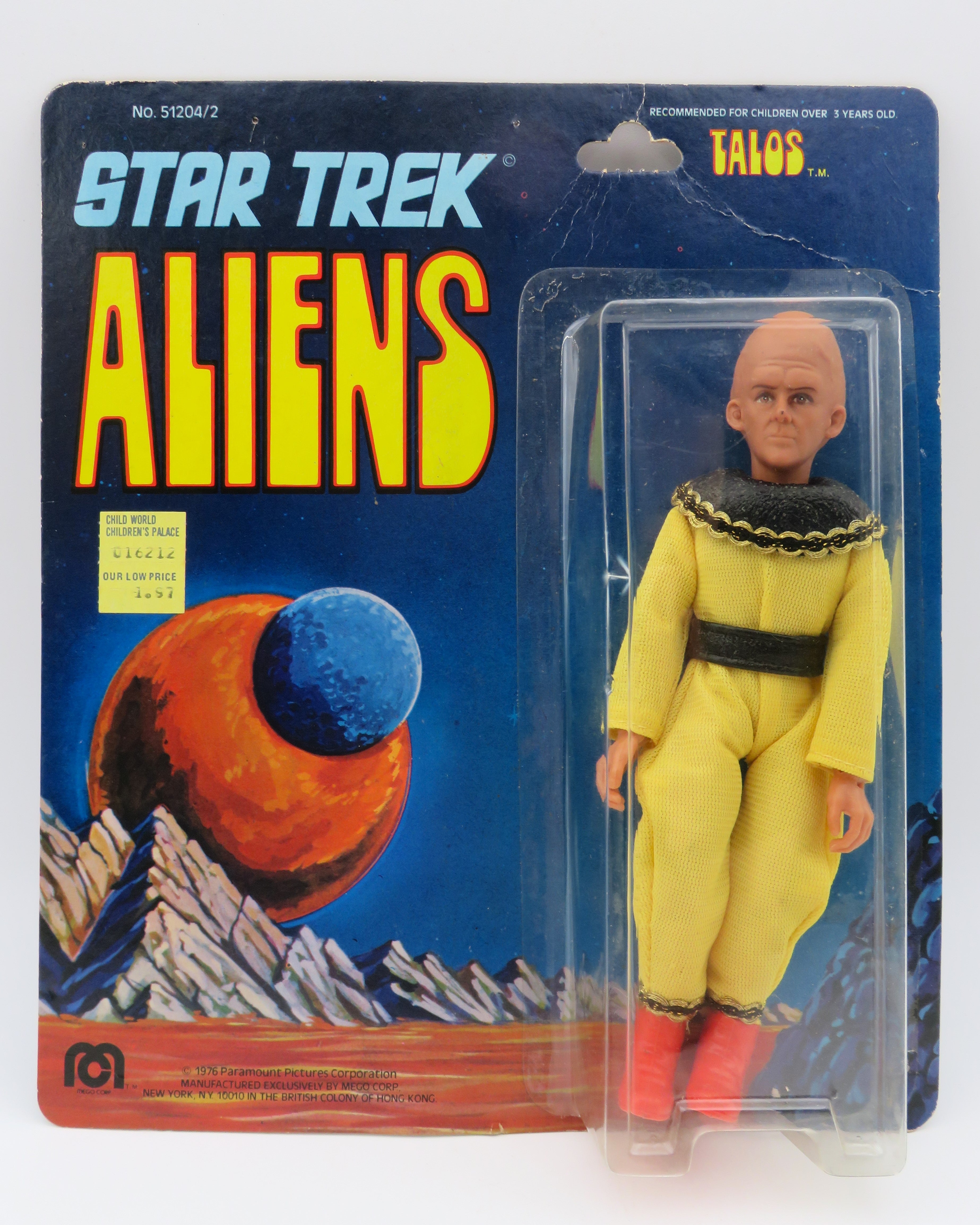STAR TREK ALIENS Talos 8" Action Figure - Mego Corp. (1976) Series 3 Vintage Toy